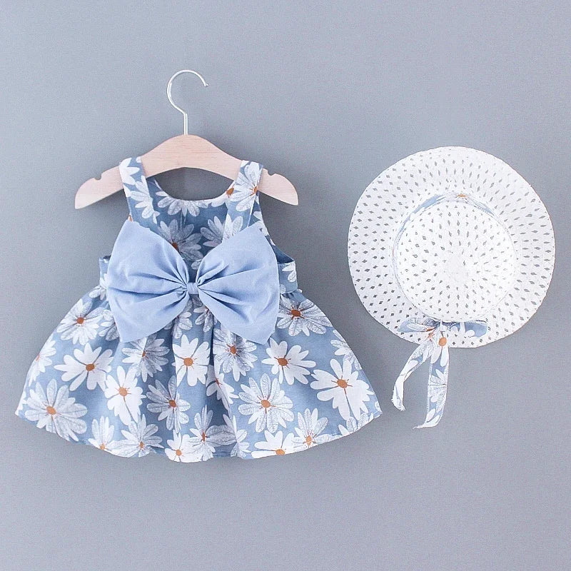 (Girls 0-3 Years Old) Summer New Girls Dress Floral Print Little Fresh Everyday