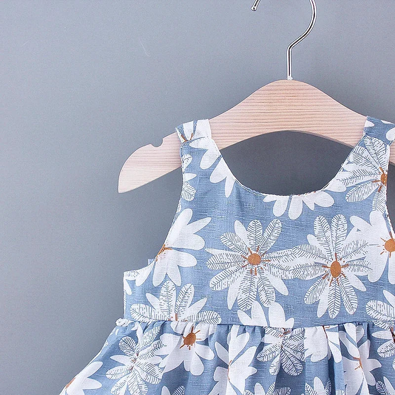 (Girls 0-3 Years Old) Summer New Girls Dress Floral Print Little Fresh Everyday