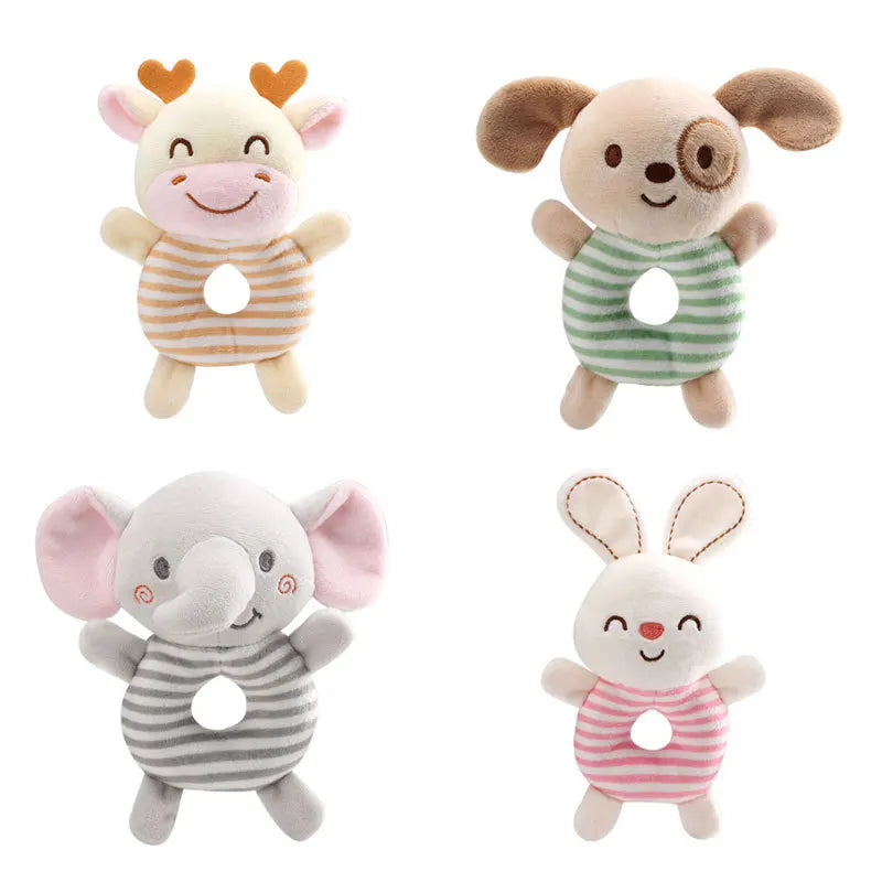 New Baby Rattle Toys Cartoon Animals Plush Infant Hand Ring Bed Toys for Newborn 0-24 Months